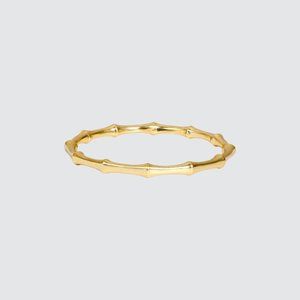 Gold Bamboo Cuff Hoop Bracelet